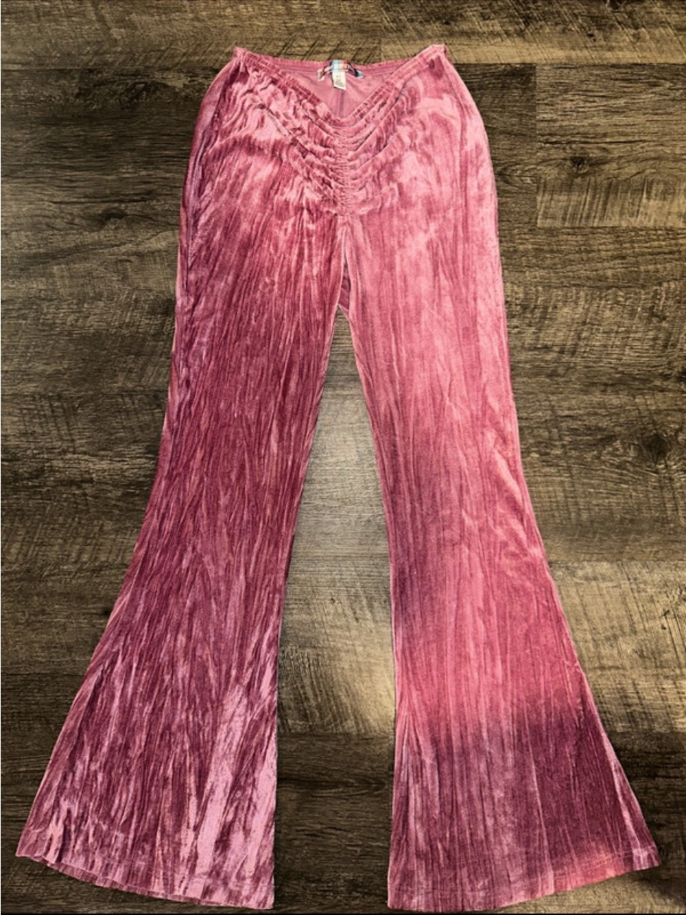 Urban Outfitters Pink Velvet Flared Kids Joggers